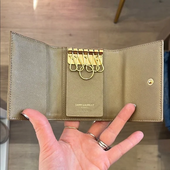 Yves Saint Laurent Tan Leather Key Holder